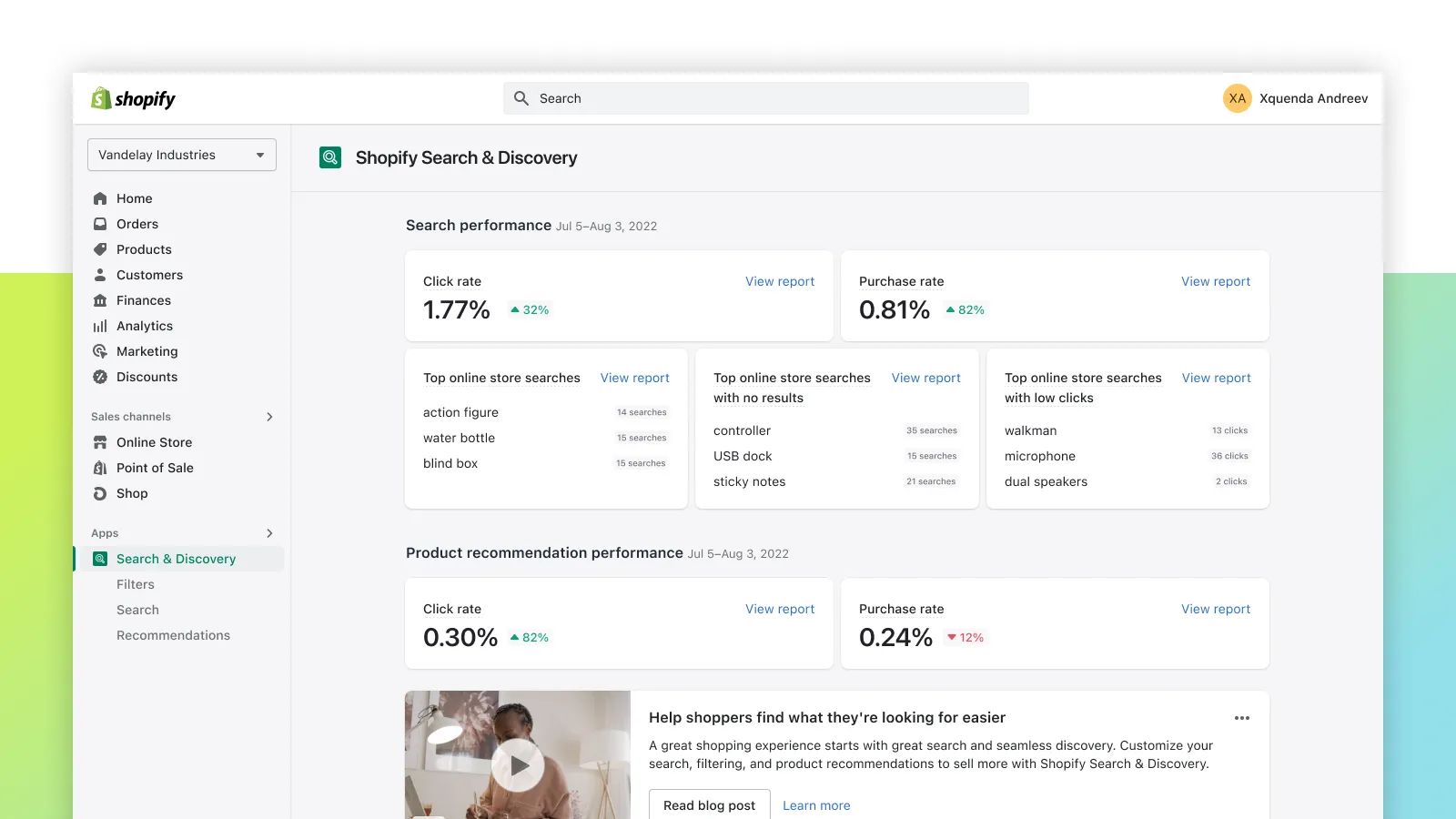 Shopify Search & Discovery
